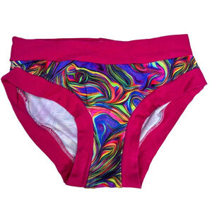 Handmade Organic Cotton Undie Briefs | Abstract Rainbow Swirl Panty – XS